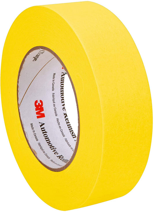 3M 06654, 1 1/2" Automotive Refinish Yellow Masking Tape Sleeve (6ct.) - Auto Color