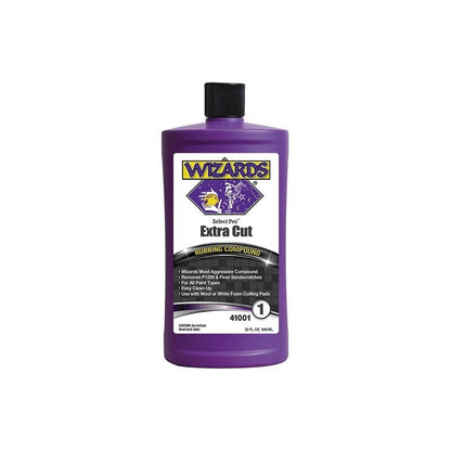 Wizards 41001 Select Pro Extra Cut 1 automotive rubbing compound in a 32-ounce bottle