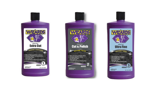 WIZARDS® Compound, Polish & Machine Finish Kit: 41001, 41002 & 41003