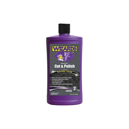 Wizards 41002 Select Pro Cut and Polish 2 automotive machine polish in a 32-ounce bottle