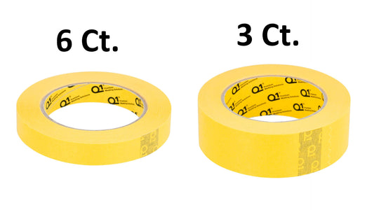 Q1Masking Tape Bundle (same as 3M 6652, 6654), 3/4" (6 ct.) & 1 1/2" (3 ct.) - Auto Color
