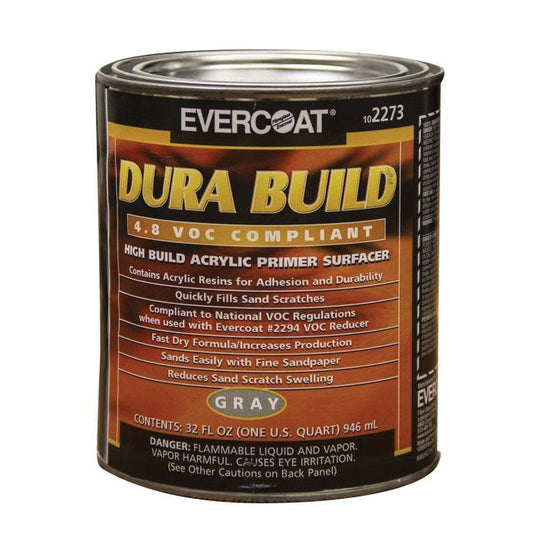 EVERCOAT® 102273 Fast Drying Dura Build Acrylic Primer, Gray (1 qt) - Auto Color
