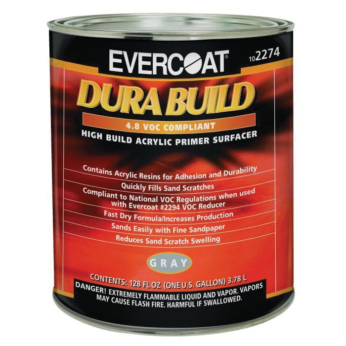 EVERCOAT® 102274 Fast Drying Dura Build Acrylic Primer, Gray (1 gl) - Auto Color