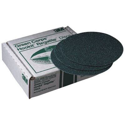 Green Corps™ 00515 Series Abrasive Disc, 6 in Dia, P40 Grit, Hook and Loop, Green - Auto Color