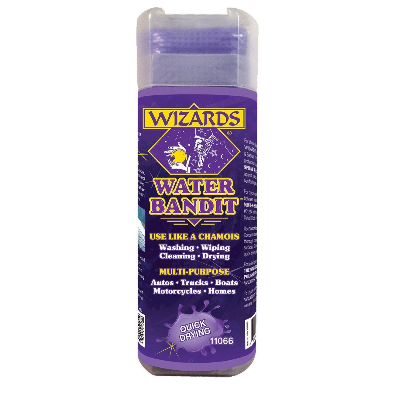 WIZARDS® Water Bandit™ 11066 All-Purpose Chamois, 27 in L x 17 in W, Synthetic, Blue - Auto Color