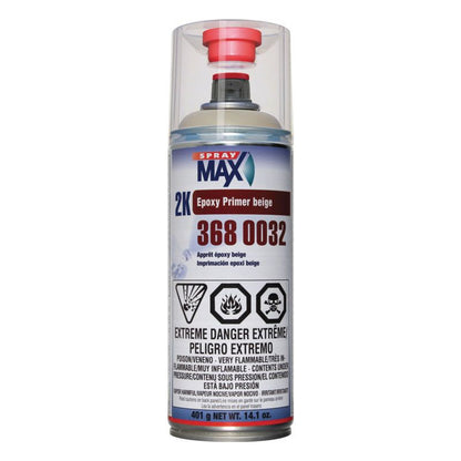 SprayMax® 3680032 Universal 2K Epoxy Primer Filler, Beige, 8.1 to 1.2 sq-ft Coverage, 12 hr Dry Curing - Auto Color